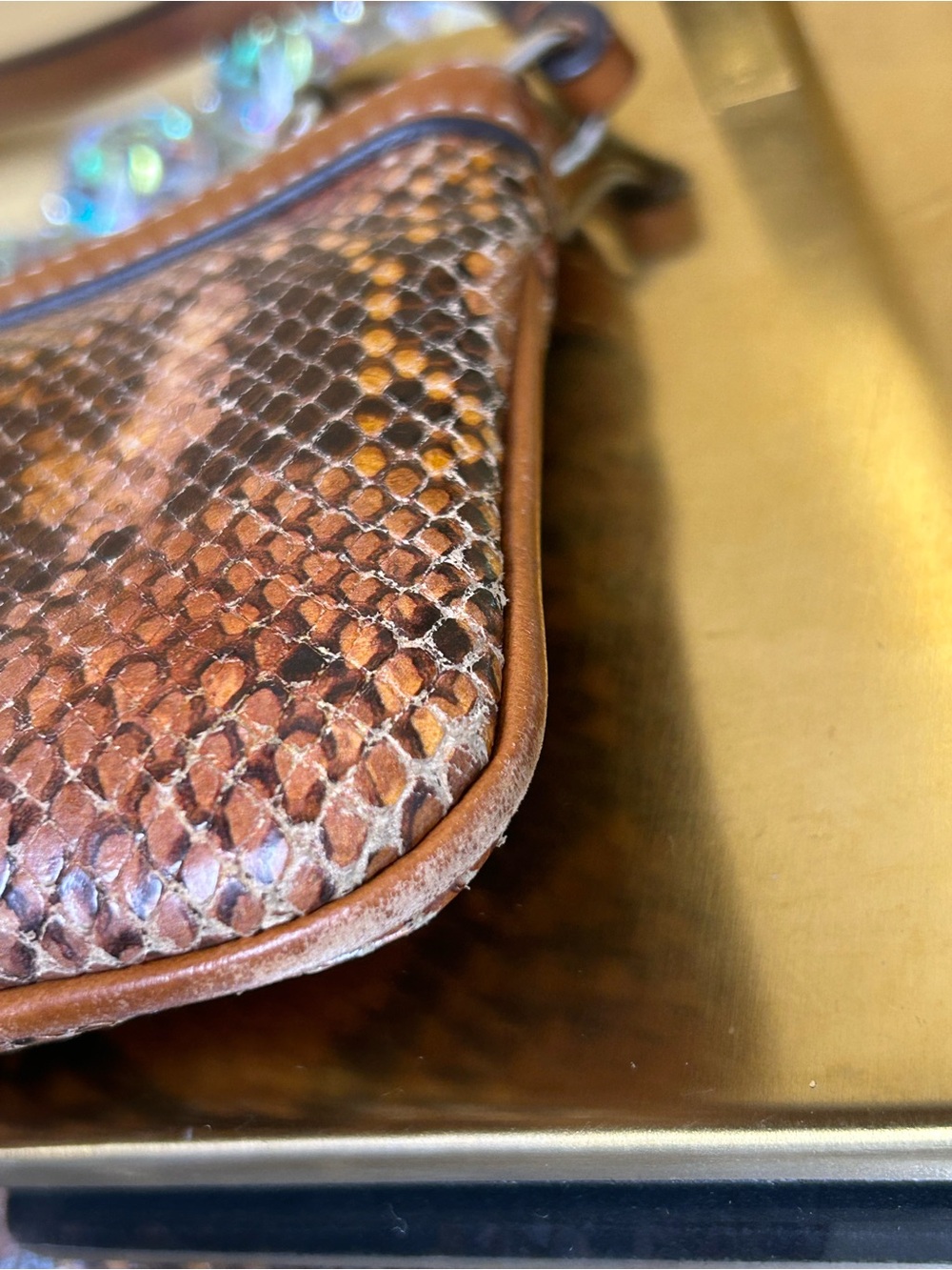 Dooney & Bourke Brown Snakeskin-Print Wristlet Approx. 7 x 4 - Picture 12 of 15